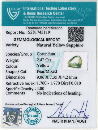 Yellow Sapphire (Pukhraj Stone) - 2.42 Carat