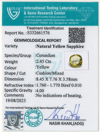 Yellow Sapphire - 2.45 Carat