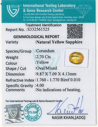 Yellow Sapphire - 2.7 Carat