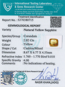 Yellow Sapphire - 2.82 Carat