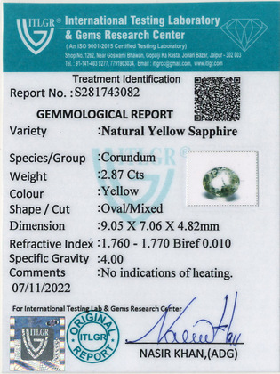Yellow Sapphire - 2.87 Carat