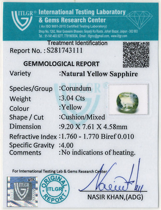 Yellow Sapphire - 3.04 Carat