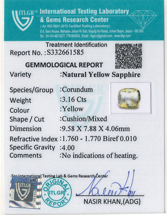 Yellow Sapphire - 3.16 Carat