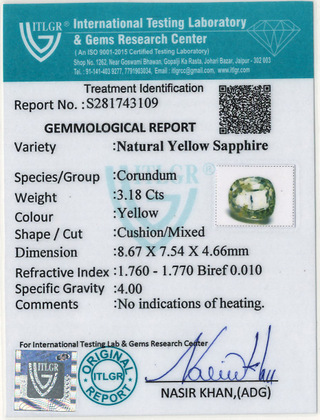 Yellow Sapphire - 3.18 Carat