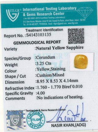 Yellow Sapphire - 3.25 Carat