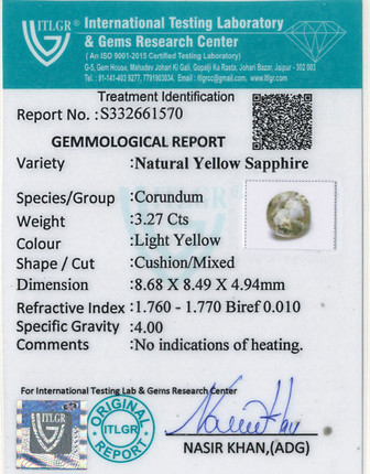 Yellow Sapphire - 3.27 Carat