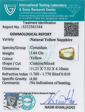 Yellow Sapphire - 3.44 Carat