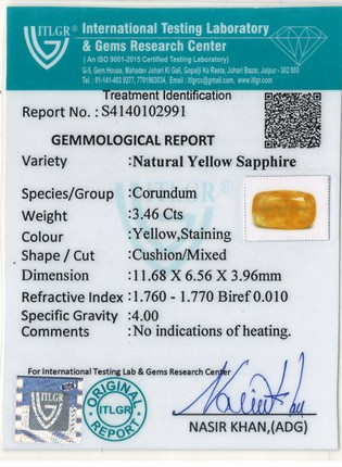 Yellow Sapphire - 3.46 Carat