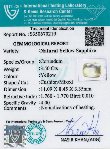 Yellow Sapphire - 3.5 Carat