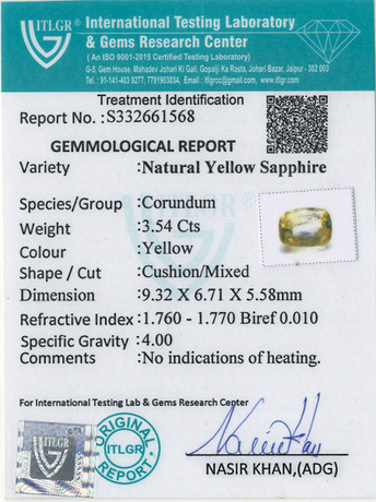 Yellow Sapphire - 3.54 Carat