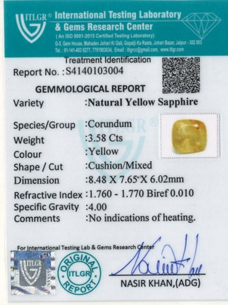 Yellow Sapphire - 3.58 Carat