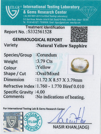 Yellow Sapphire - 3.79 Carat