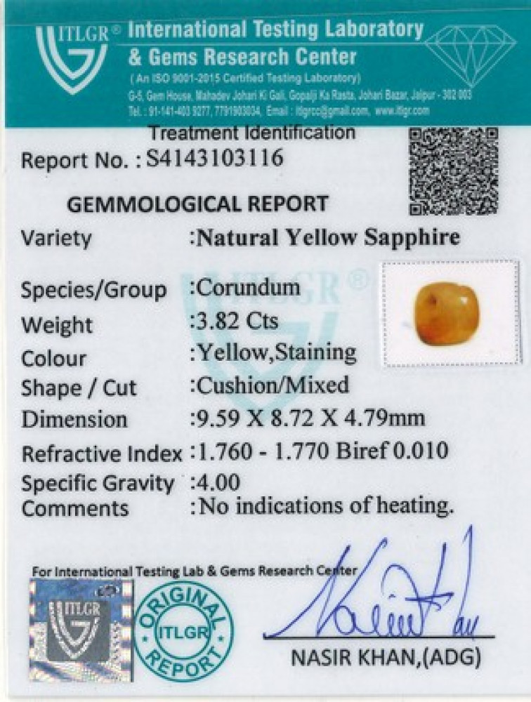 Yellow Sapphire - 3.82 Carat