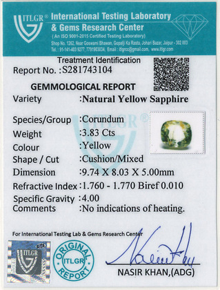 Yellow Sapphire - 3.83 Carat