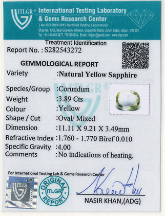 Yellow Sapphire - 3.89 Carat