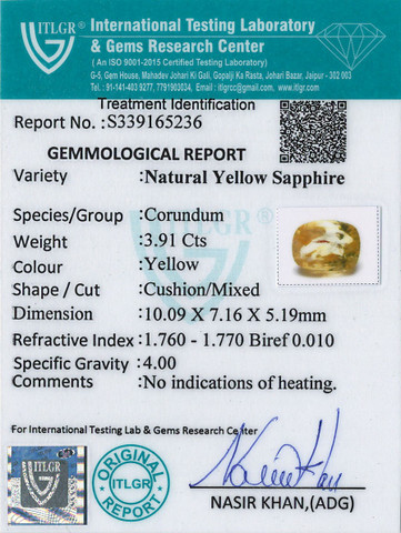 Yellow Sapphire - 3.91 Carat