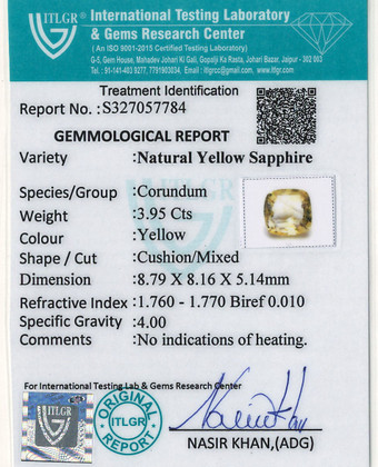 Yellow Sapphire - 3.95 Carat