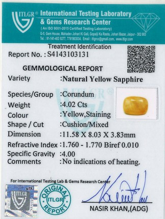 Yellow Sapphire - 4.02 Carat
