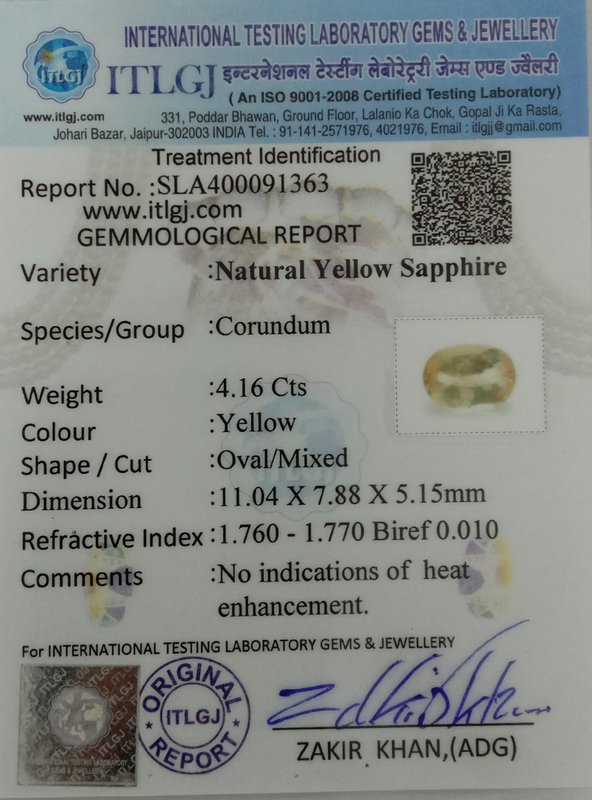 Yellow Sapphire - 4.16 Carat