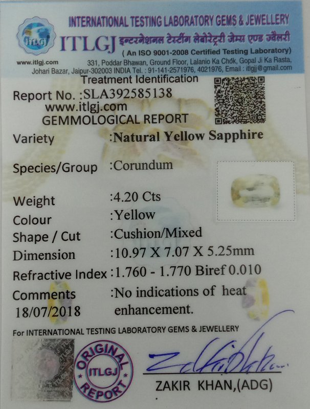 Yellow Sapphire - 4.2 Carat