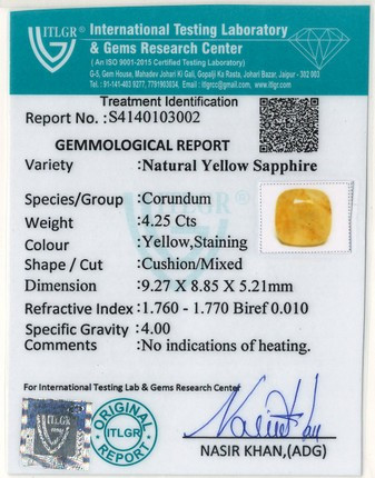 Yellow Sapphire - 4.25 Carat