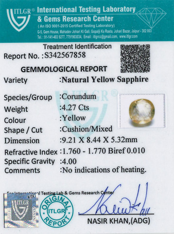 Yellow Sapphire - 4.27 Carat