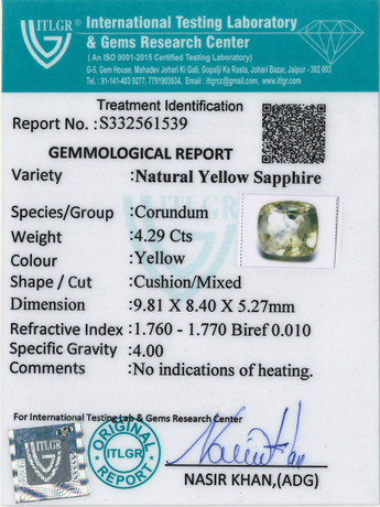 Yellow Sapphire - 4.29 Carat