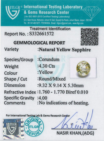 Yellow Sapphire - 4.3 Carat