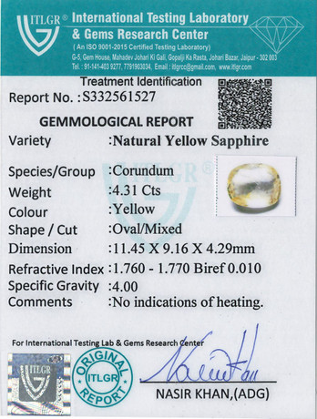Yellow Sapphire - 4.31 Carat