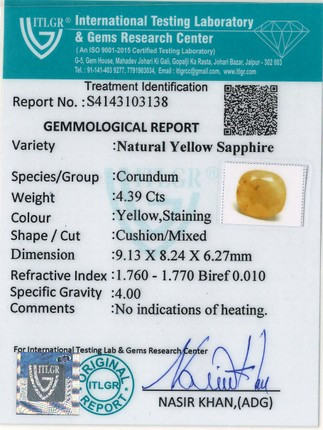Yellow Sapphire - 4.39 Carat