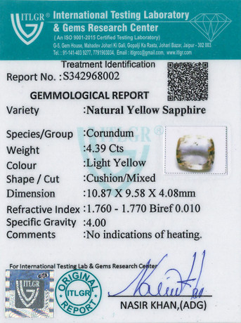 Yellow Sapphire - 4.39 Carat