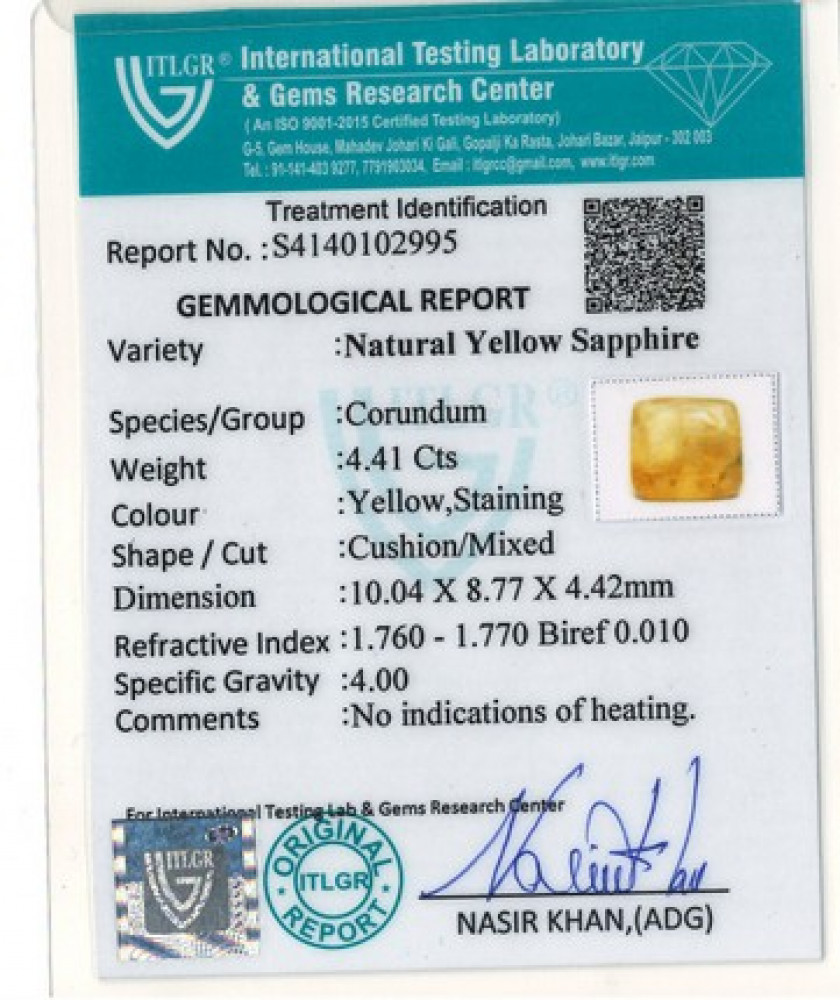Yellow Sapphire - 4.41 Carat