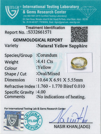 Yellow Sapphire - 4.41 Carat
