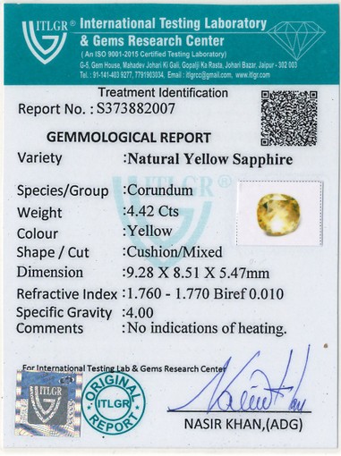 Yellow Sapphire - 4.42 Carat