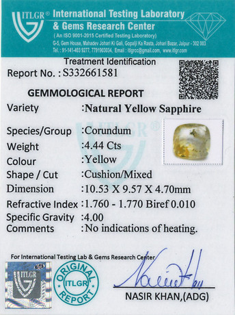 Yellow Sapphire - 4.44 Carat