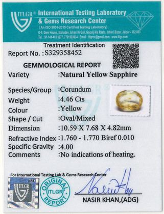Yellow Sapphire - 4.46 Carat