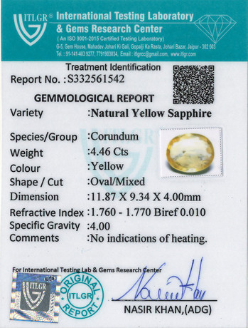 Yellow Sapphire - 4.46 Carat