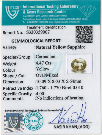 Yellow Sapphire - 4.47 Carat