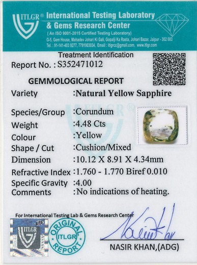 Yellow Sapphire - 4.48 Carat