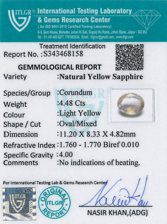 Yellow Sapphire - 4.48 Carat