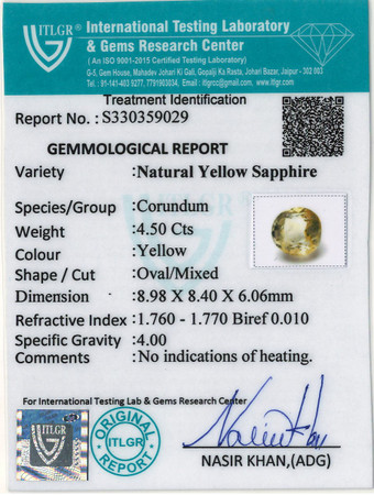 Yellow Sapphire - 4.5 Carat