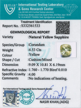 Yellow Sapphire - 4.53 Carat