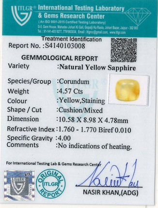 Yellow Sapphire - 4.57 Carat