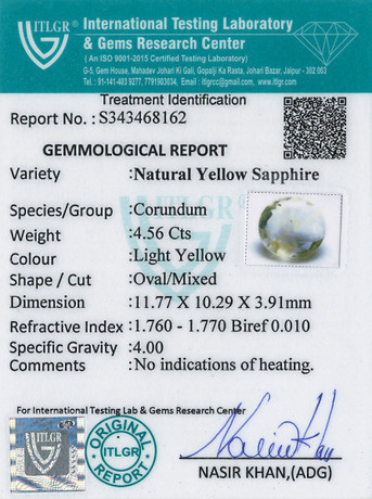 Yellow Sapphire - 4.57 Carat