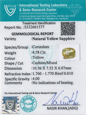 Yellow Sapphire - 4.58 Carat