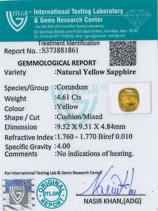 Yellow Sapphire - 4.61 Carat