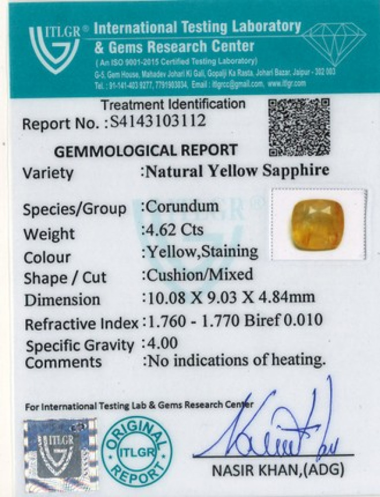 Yellow Sapphire - 4.62 Carat