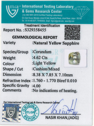 Yellow Sapphire - 4.62 Carat