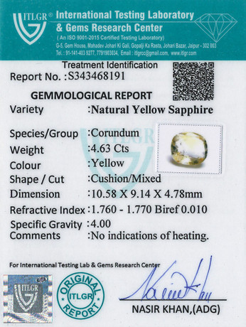 Yellow Sapphire - 4.63 Carat