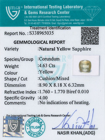 Yellow Sapphire - 4.63 Carat
